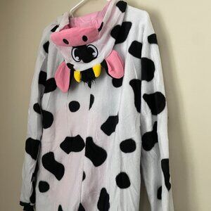 Unisex Adult Cow Hooded Jumpsuit Costume